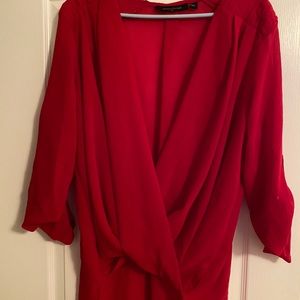 Fashion To Figure Red High-Low Shirt